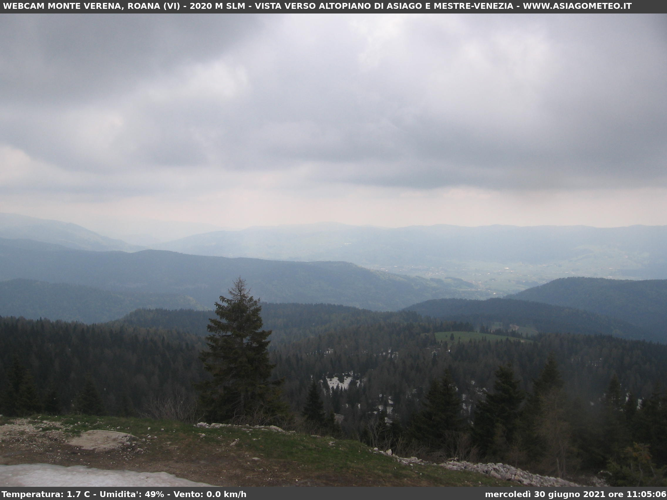 Webcam cima del Monte Verena- 2000 m Slm